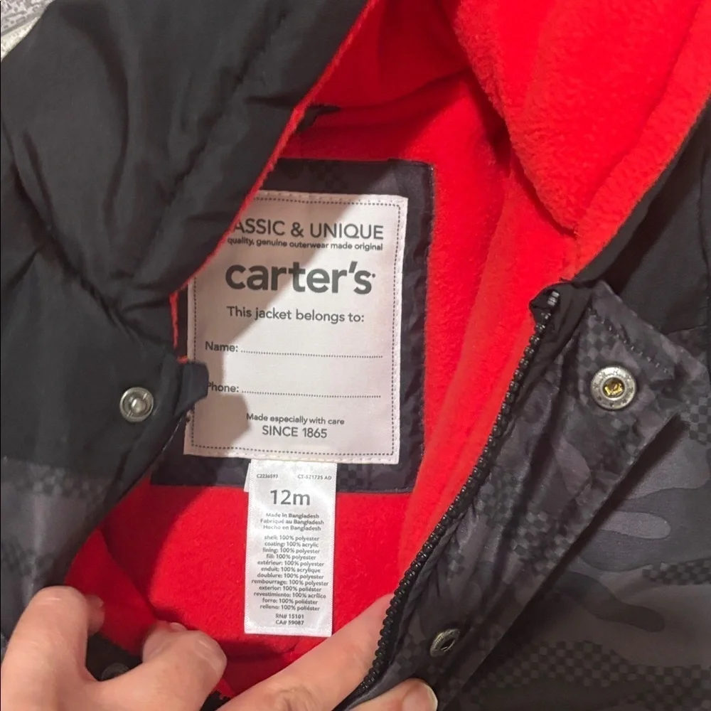 Carter's Boys' Heavyweight Water-Resistant Camo Print Padded Jumpsuit